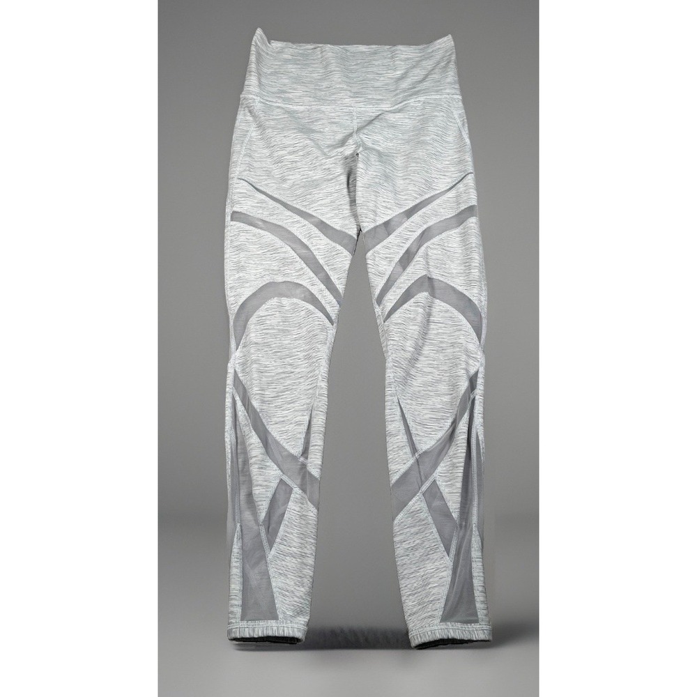 Lululemon Wunder Under Mesh High Rise Tight Leggings 10 Gray W5BK4S